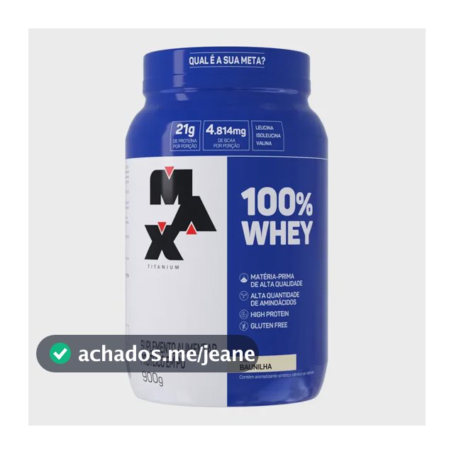 Whey 100% Concentrado - 900g - Max Titanium Sabor Baunilha