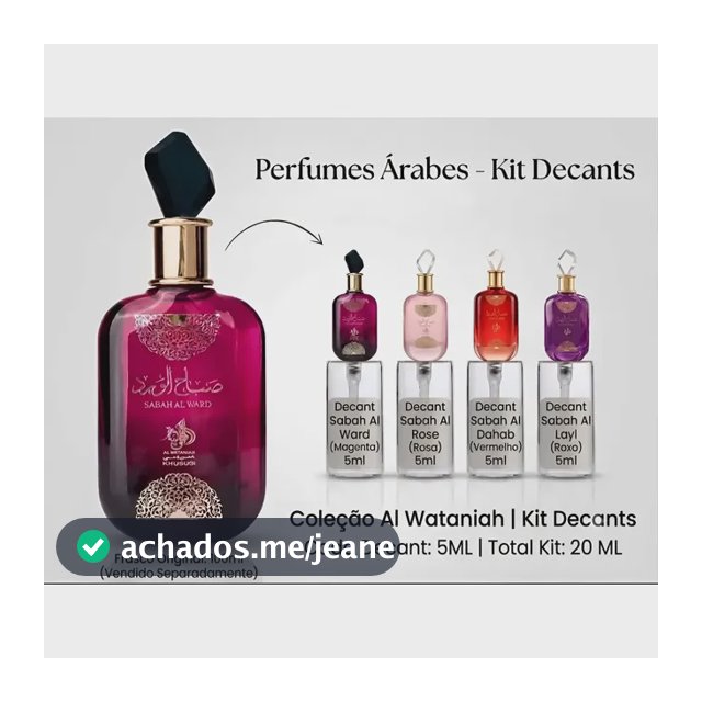 Perfumes Arabes Sabah Al Ward Al Wataniah Eau De Parfum Kit 4 Perfumes Sedutor Árabe Sabah