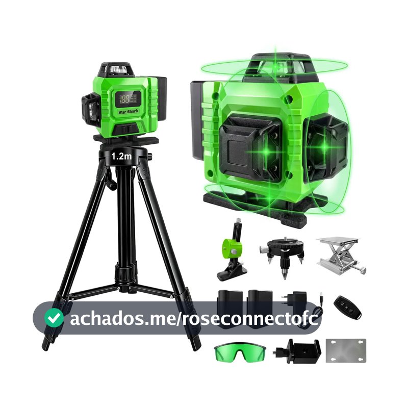 Nível Laser Verde 16 Linhas War Shark 2 Bateria+1.2m Tripé
