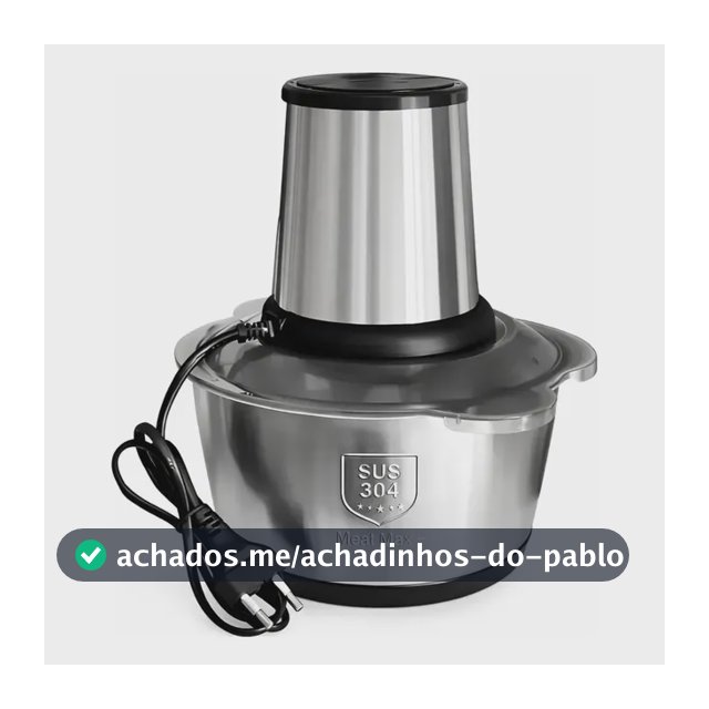 Processador Triturador Elétrico De Alimentos Inox 2 Litros Prateado 220v