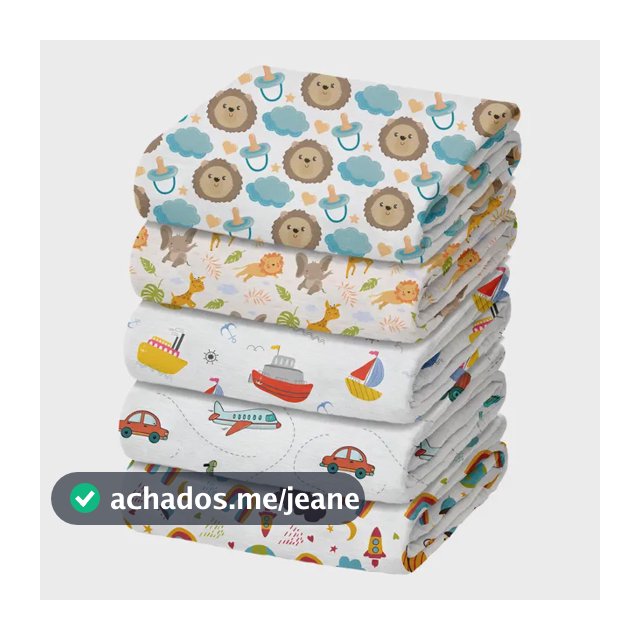 Kit 10 Pano De Boca Fraldinha Luxo Estampada 35x35cm Comum