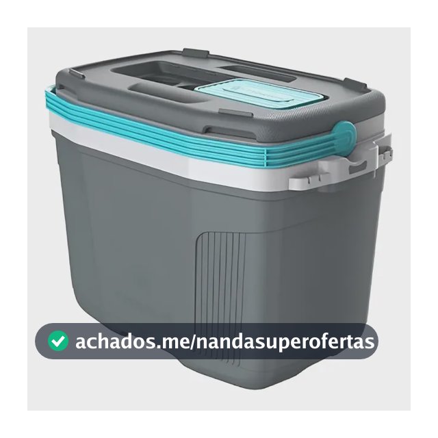 Caixa Térmica Cooler Com Alça Suv 20l Cinza E Azul Termolar Cinza
