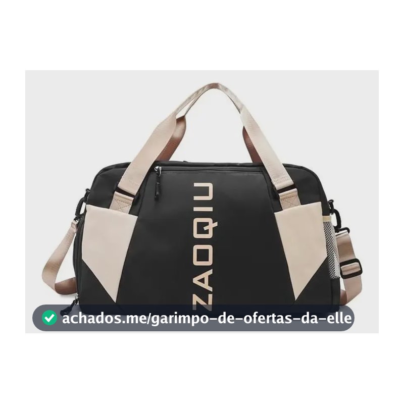 Bolsa de Viagem de Mão Grande Preta para Bordo e Academia