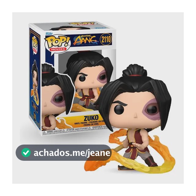 Boneco Funko Pop! Avatar: Aang, O Ultimo Mestre Do Ar - Zuko