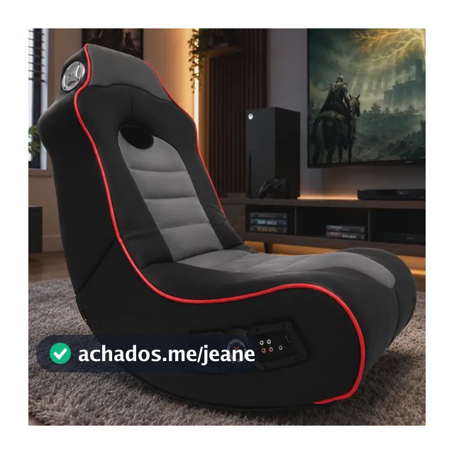 Cadeira Gamer Áudio Integrado Bluetooth Para Tv E Vídeo-game Preto/vermelho Couro Sintético