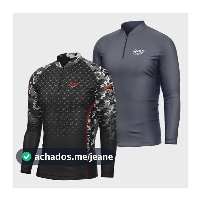 Kit Camisa Pesca Camuflada + Camiseta Basica Esportiva Uv50