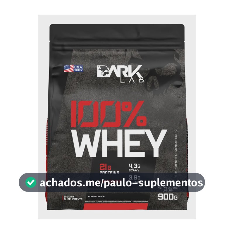 Whey Protein Concentrado 100% 900g Refil Dark Lab Sabor Baunilha