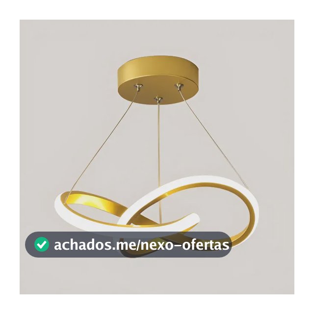 Lustre Pendente Moderna Led,luminaria Dourado Redondo Sala 127/220v Dourado