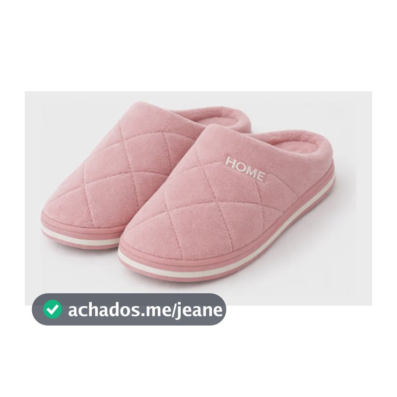 Pantufa Chinelo Forrada Home Riscos Quadrados Inverno By-626 Rosa Home 40 Br