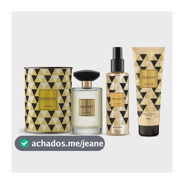 Combo Kit Velvety Deo Colonia Perfume 100ml + Hidratante + Body Splash Ciclo Cosméticos