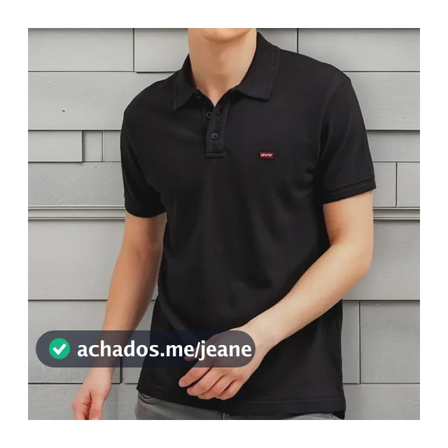 Polo Levis Masculina Housemark Preta