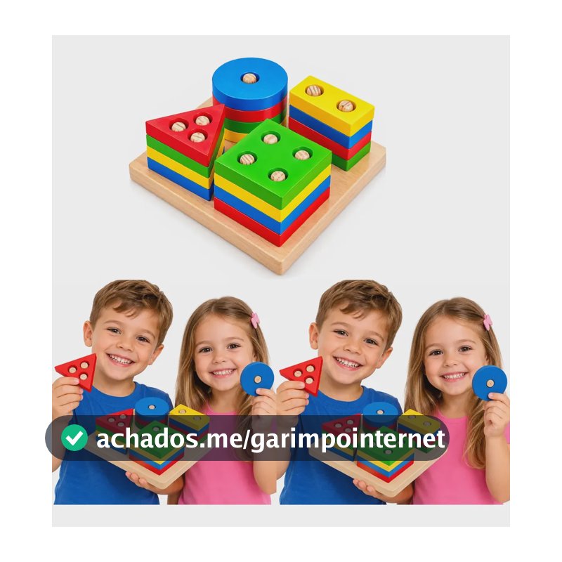 Brinquedo Pedagógico Educativo Prancha Seleção Geométrico Colorido