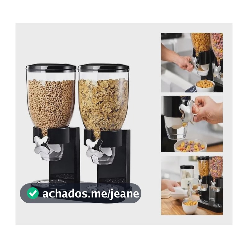 Porta Cereais Duplo Hermético Dispenser Acrílico Cozinha
