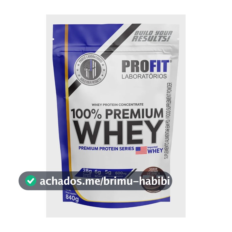 Whey Protein 100% Concentrado Premium 840g Profit Sabor Creme de Avelã