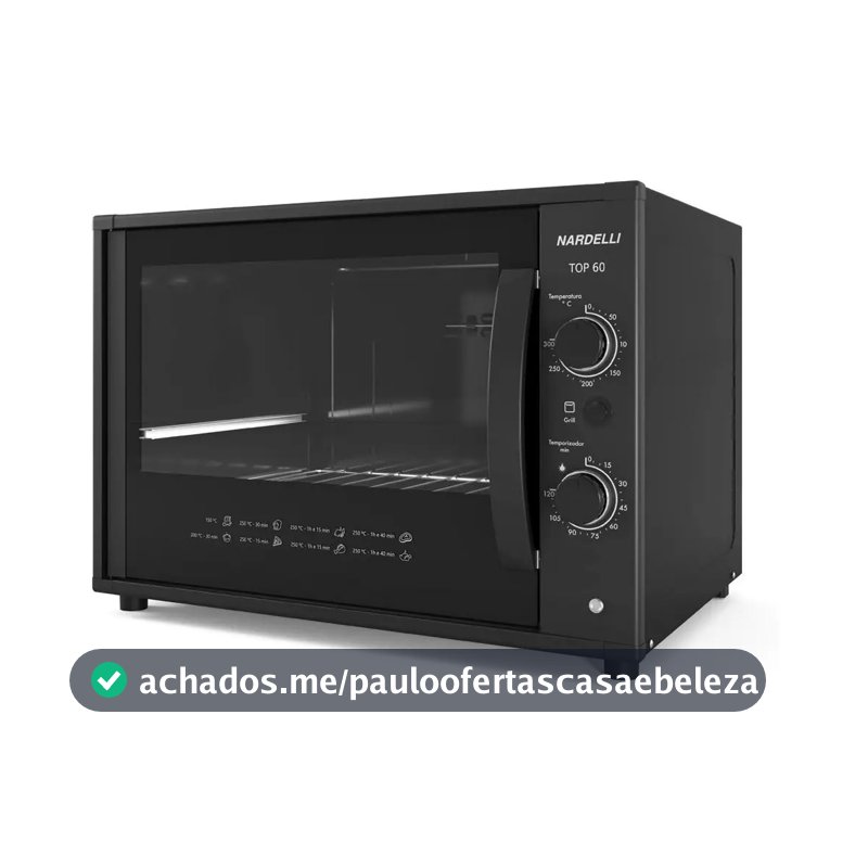 Forno Elétrico De Bancada 110v Nardelli Top60 60litros Black