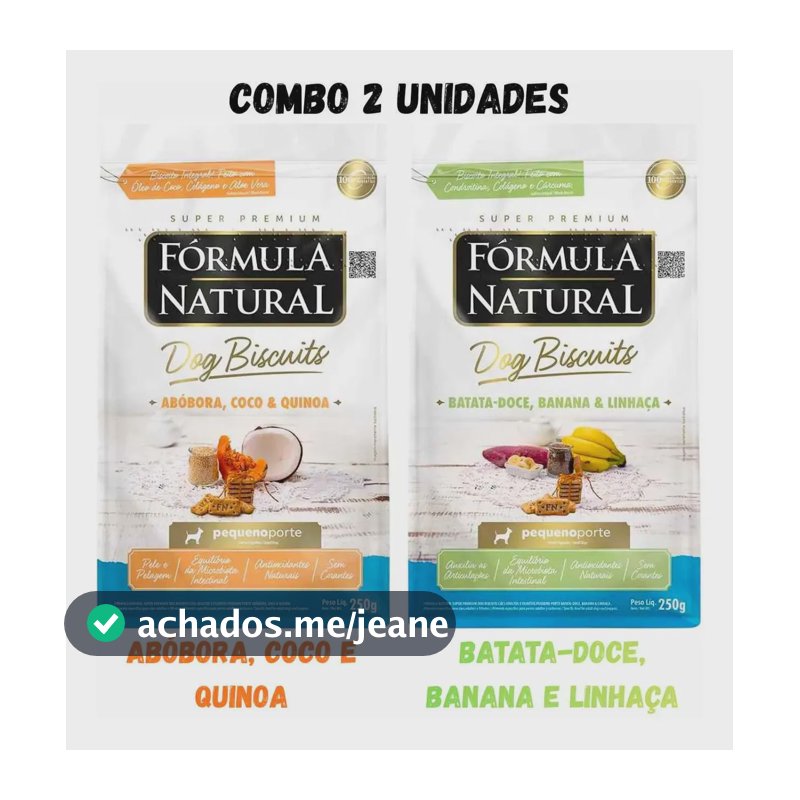 Fórmula Natural Dog Biscuits Batata E Abobora Pp 250g Kit 2
