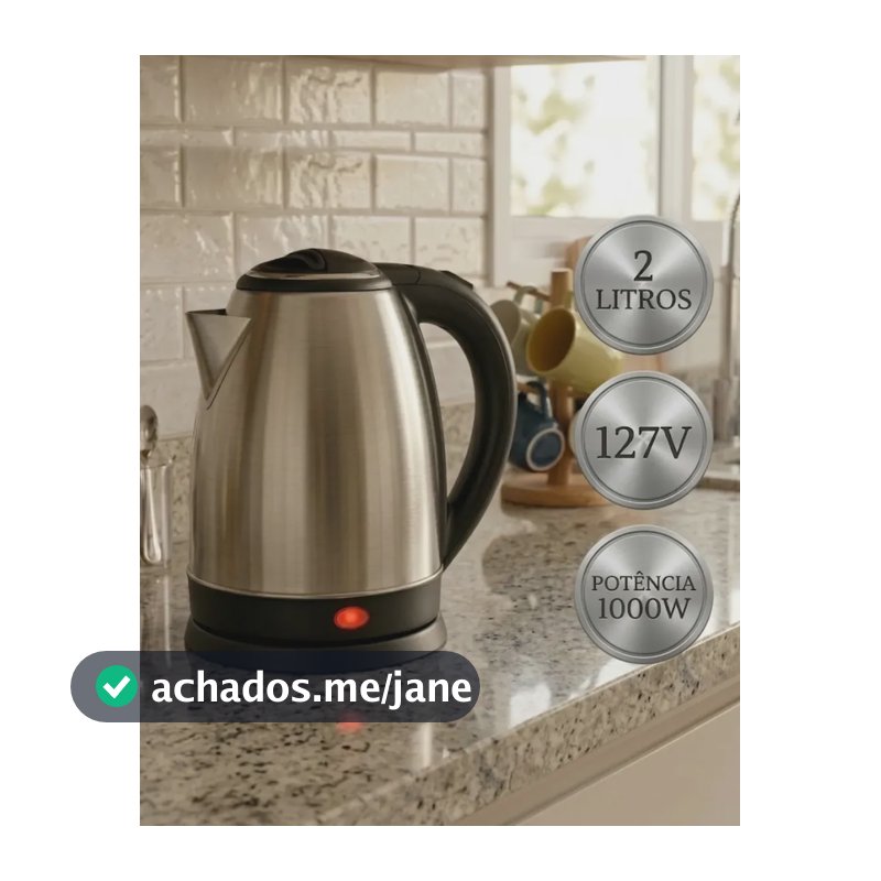 Chaleira Elétrica Inox 2 Litros Jarra Desligamento Automático Aquecimento Rápido Bule Pítia