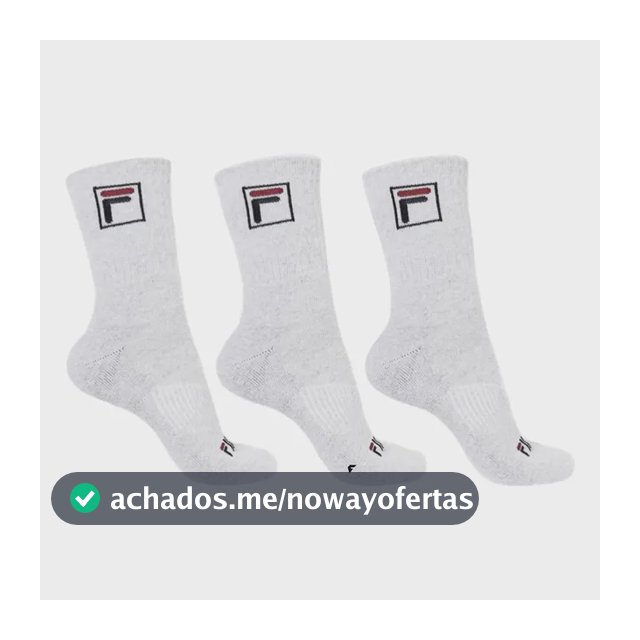 Kit Tripack Meia Fila Cano Alto Fbox Masculina Branca Meias Brancas Logo 39-43