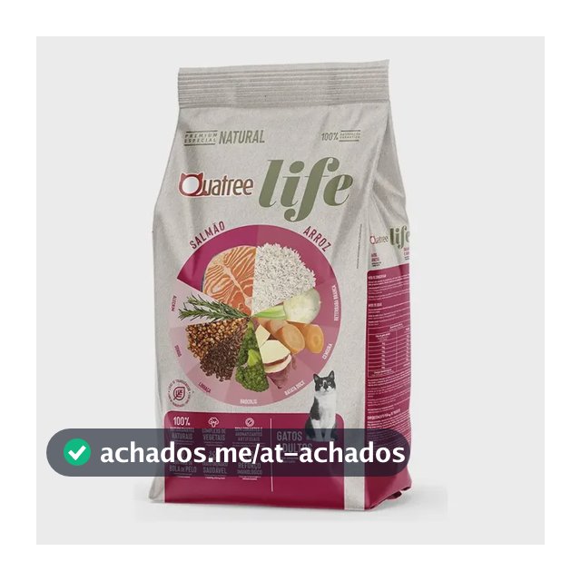 Ração Quatree Life Gatos Ad Salmão 10,1kg (sem Transgênicos)
