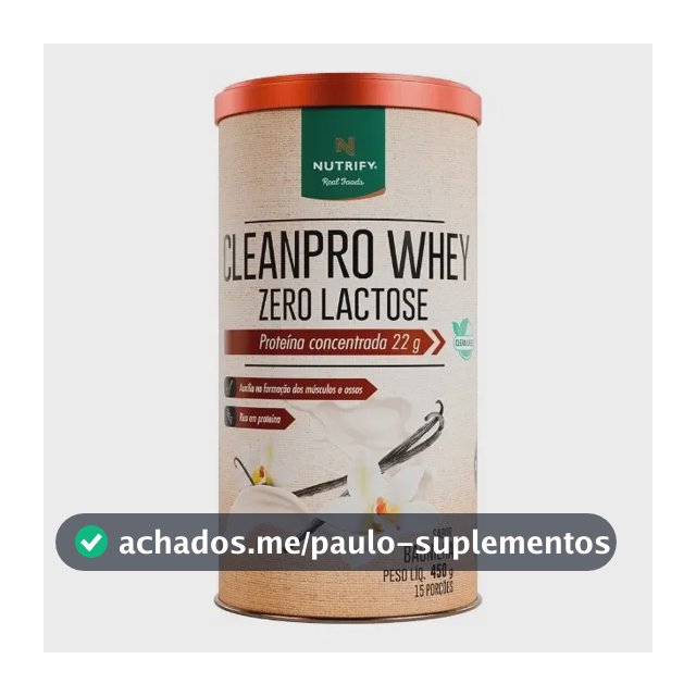 Proteína Clean Pro Whey Zero Lactose Nutrify Baunilha