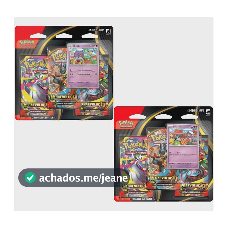 Blister Triplo Pokémon : Megaevolução  (novo) - Copag Português