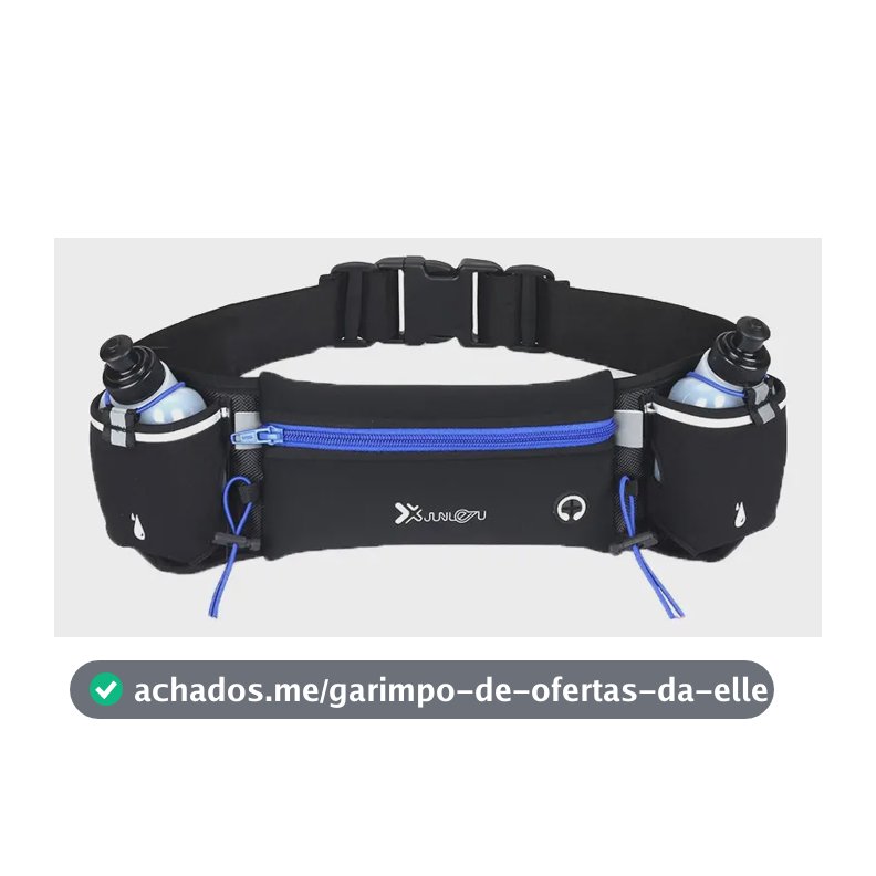 Cinto Hidratação Corrida Azul iBoa A1651 com 2 Garrafas Água