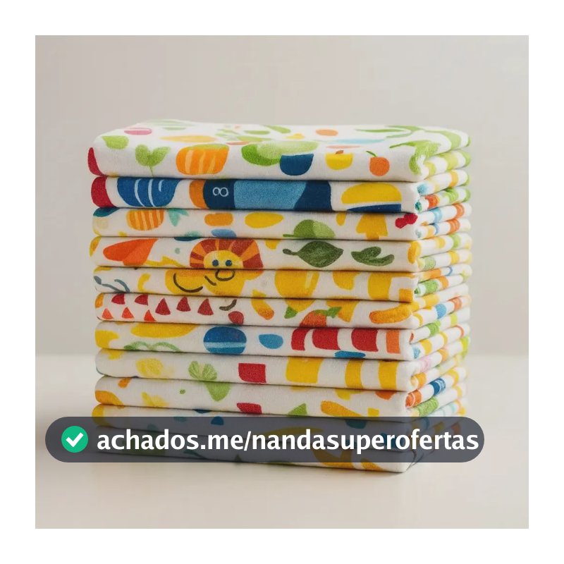 Kit 10 Panos De Prato Atoalhados Algodão 55x35cm Super Absorventes Cozinha Frutinhas