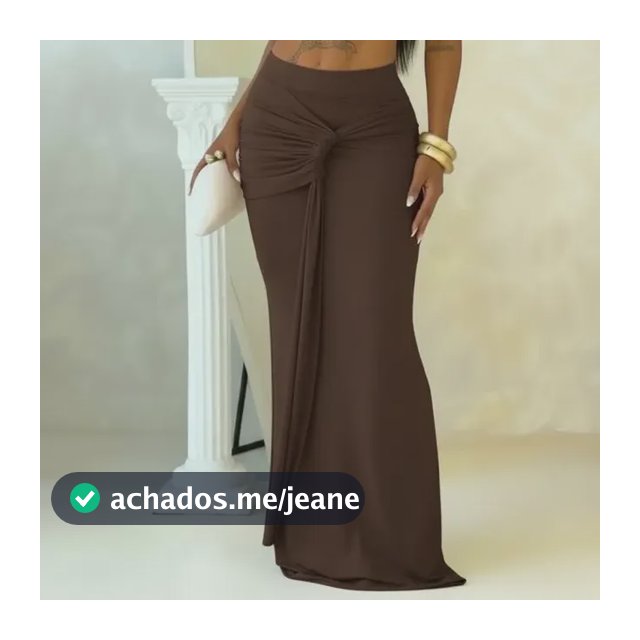 Conjunto Longo Poliamida Top Um Ombro Saia Push Elegante