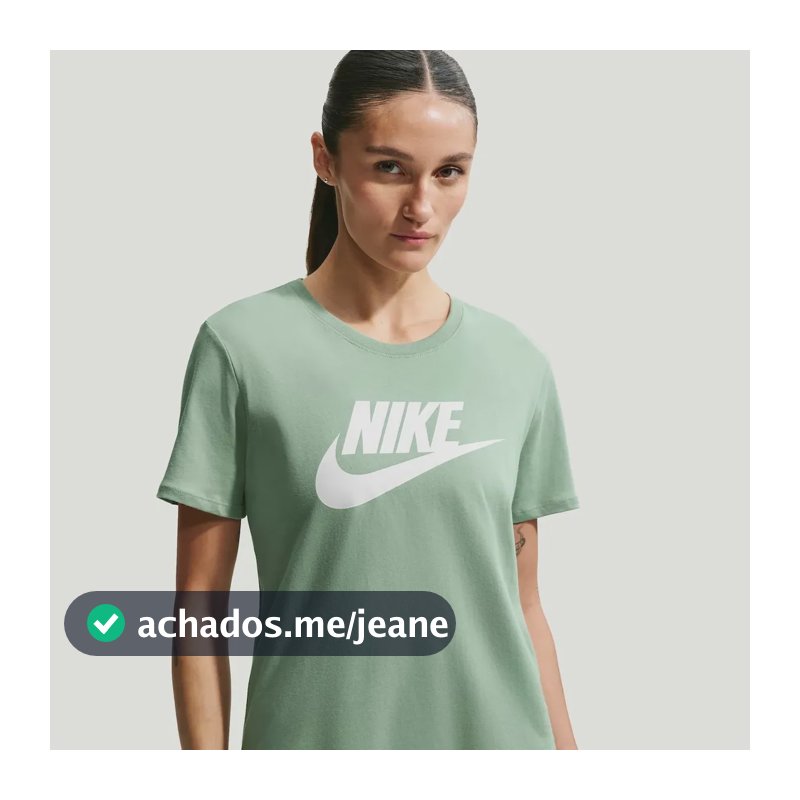 Camiseta Nike Sportswear Essentials Feminina Verde Claro/branco Pp