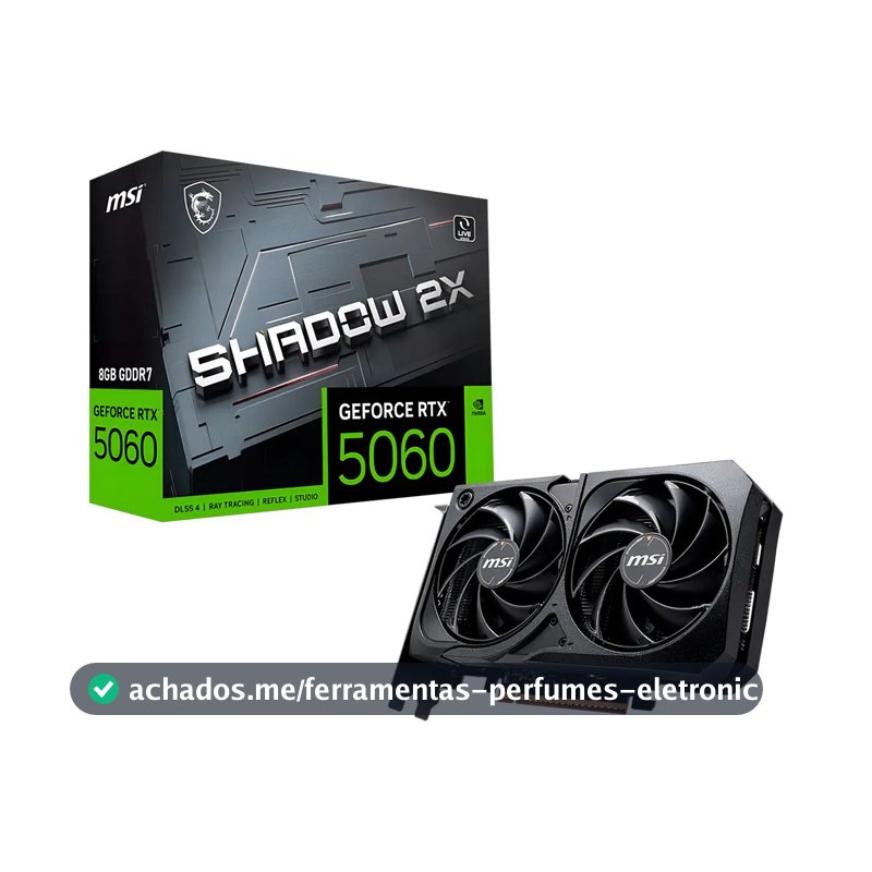 Placa De Vídeo Nvidia Msi Geforce 5060 8gb shadow 2x oc Edition