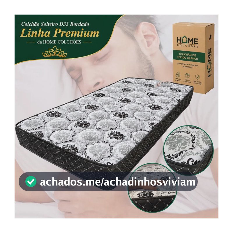 Colchão Solteiro 88x188x17 D33 Duo Ortopédico Espuma Firme Linha Premium Home Colchões