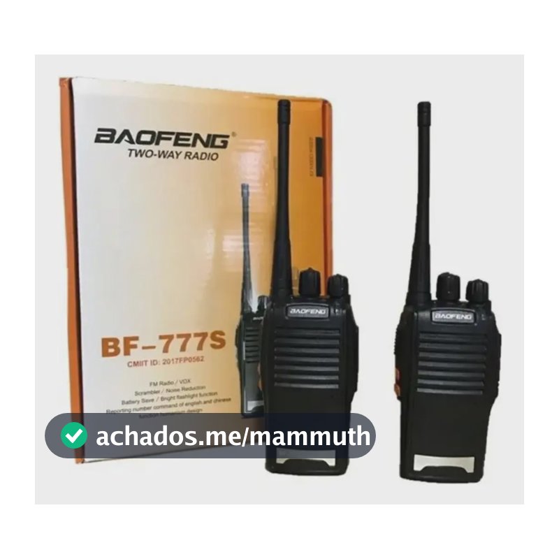 Radio Comunicad Baofeng Bf-777s 16 Canais 5w 6km Uhf/vhf/fm Preto