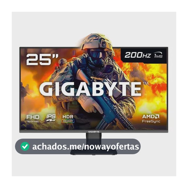 Monitor Gamer Gigabyte 25 Fhd 200hz 1ms Ips Vrr Freesync