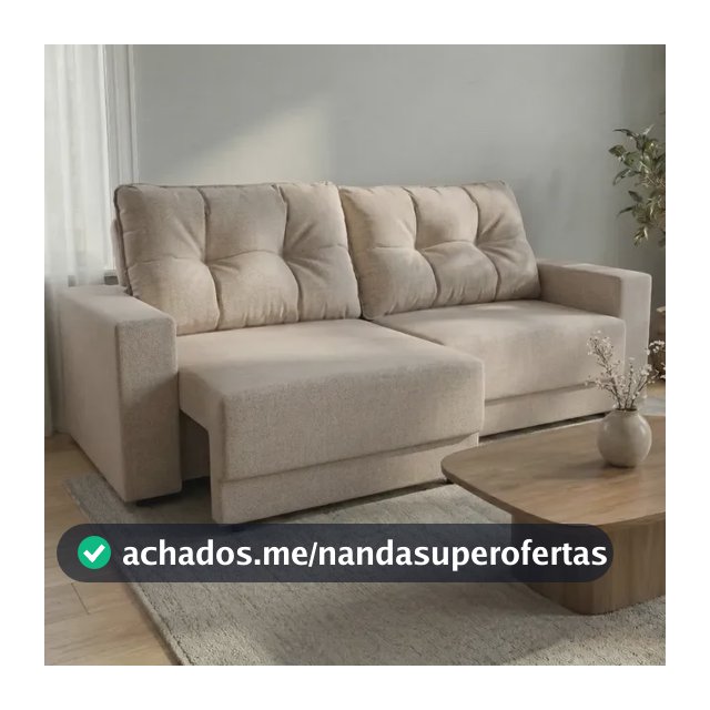 Sofá 3 Lugares Retrátil Lubeck Linho Cru