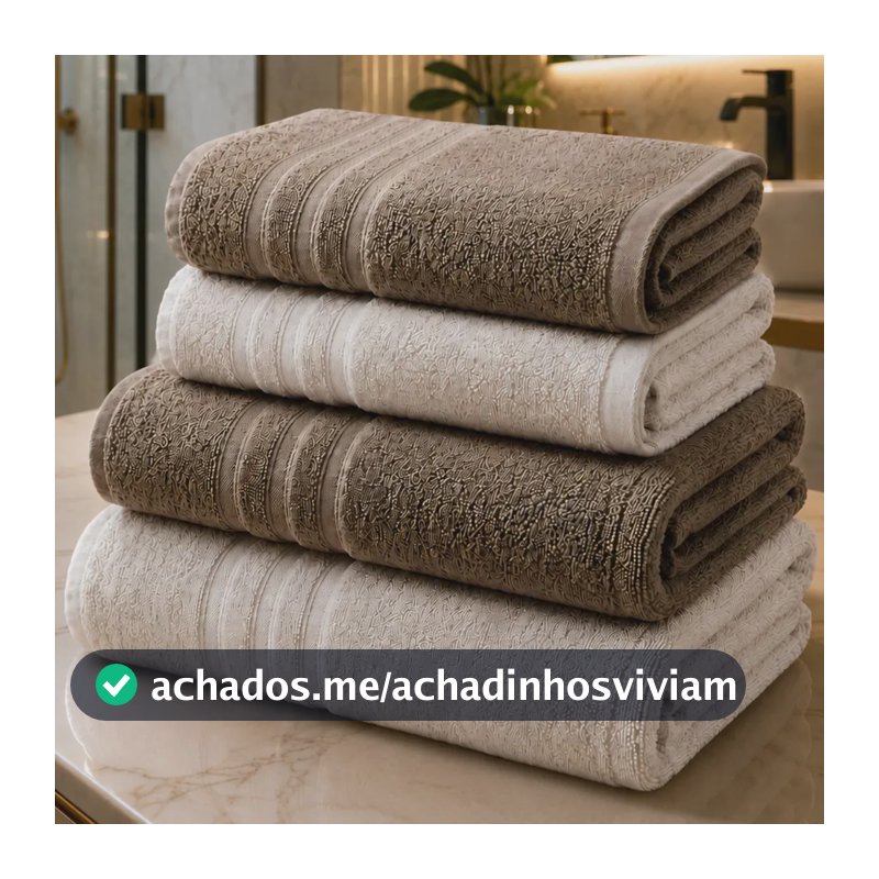 Jogo De Toalhas De Banho Brasilchic Extra Soft Premium 100% Algodão Grossa Macia Kit 4 Peças Rosto Banhão Grande