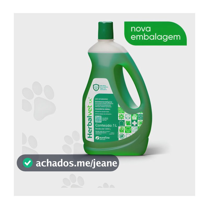 Herbalvet T.a. 1 Litro Ourofino Desinfetante Bactericida Pet Ervas