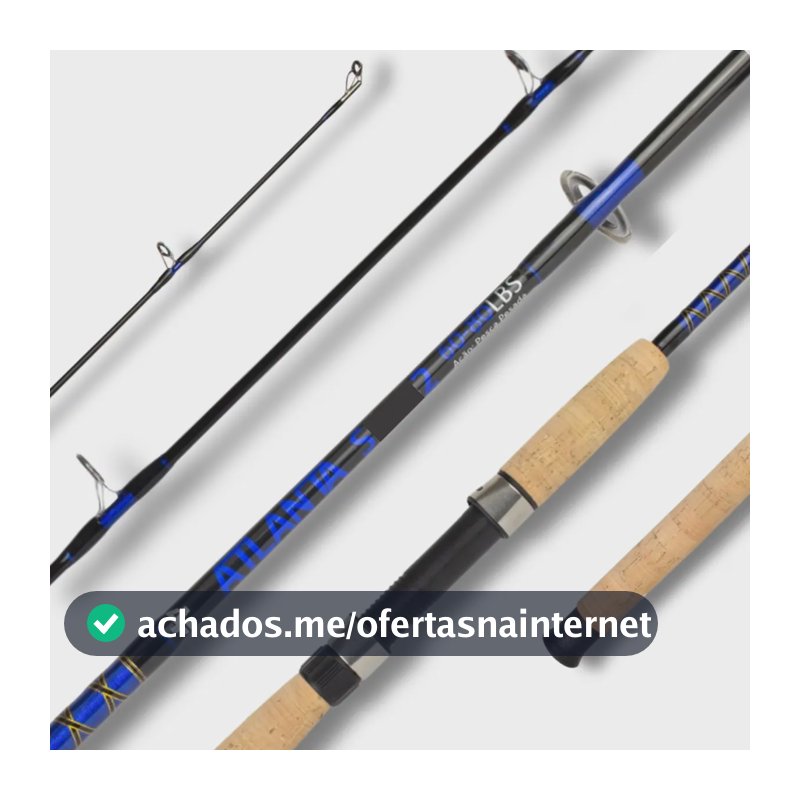 Vara Albatroz Atlanta 1,65m 80lbs Maciça Molinete 2 Partes