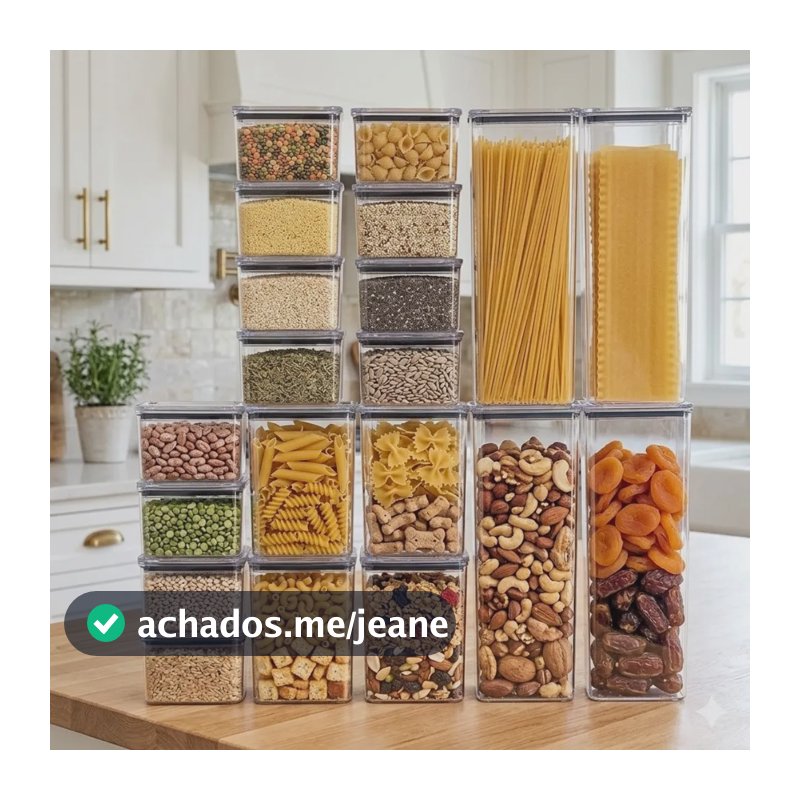 Kit 20 Potes Herméticos 2,3litros 1,1litro 480ml Organização Cristal