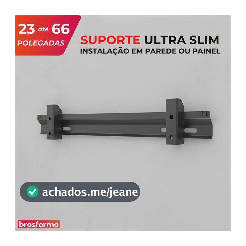 Suporte Para Tv De 23'' A 66'' Fixo Ultra Slim Parede Painel Preto