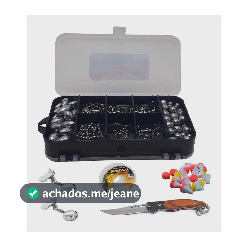 Kit Pesca Completo Marine Sports Summer Anzol Chumbo Boias Linha 100m