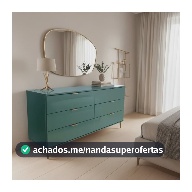 Cômoda Ditália 6 Gavetas Dm-243 Verde Oliva Verde