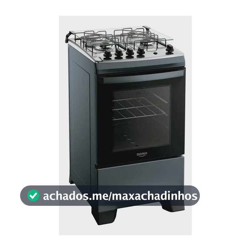 Fogão 4 Bocas Dako Supreme Mesa de Inox A Gás Titanium Bivolt