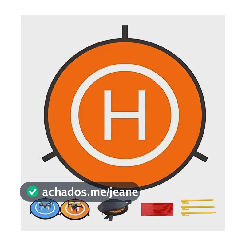 Drone Landing Pad Dji 55cm Pista Pouso Decolagem Heliponto Laranja