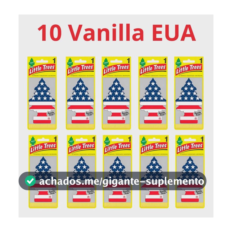 Aromatizador Ambientes Carro Vanilla Little Trees Papel Kit com 10