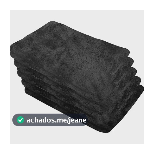 Toalha Microfibra 5 Peça Preta 30cmx40cm S/costura Vonder