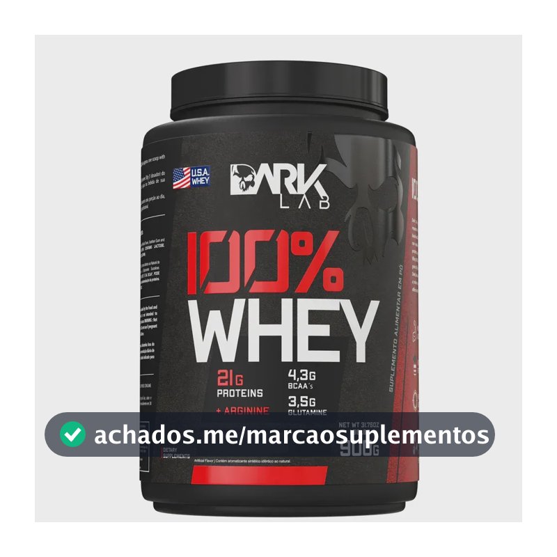 100% Whey Protein 900g Sabores - Dark Lab Sabor Baunilha