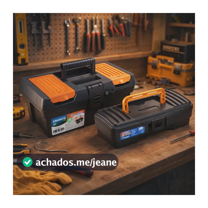 Kit 2 Maletas Ferramentas Caixas Reforçadas Grande Pequena Preto