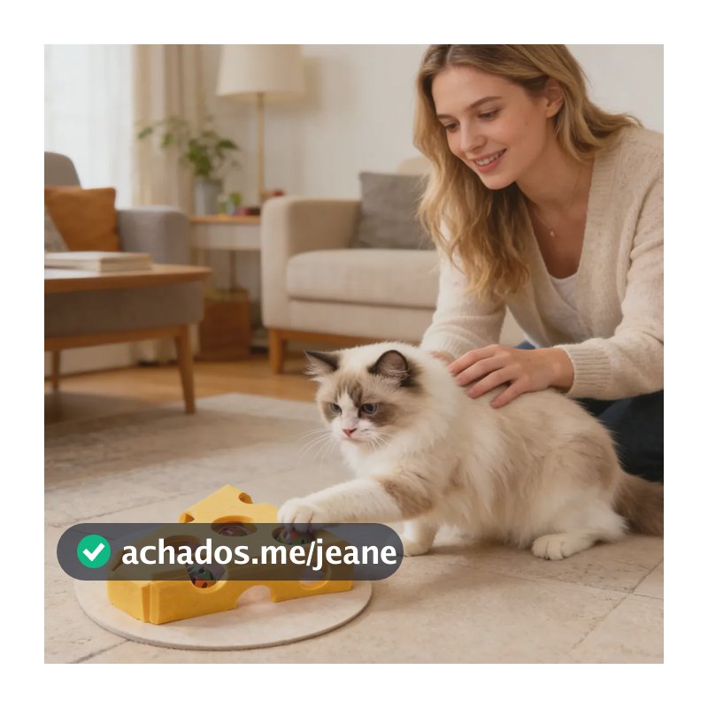 Brinquedo Terapêutico Para Gato Com Guizo E Bolinha Interativo E Anti-stress