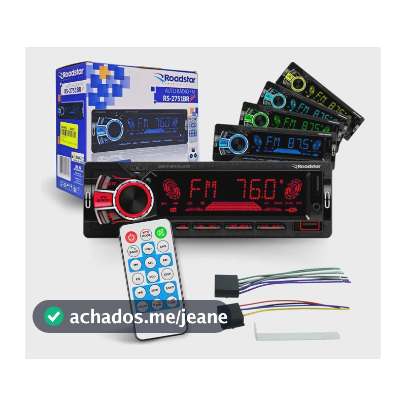 Radio Automotivo Roadstar Rs-2751br Bluetooth Usb Aux Sd Fm