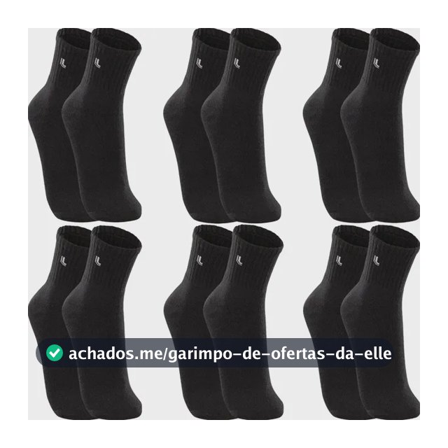Kit 6 Pares Meias Lupo Cano Médio Esportivas Academia